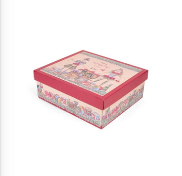 Plaid con scatola natalizio “vintage toys” nuvole di stoffa
