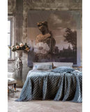 Trapunta in velluto con frange